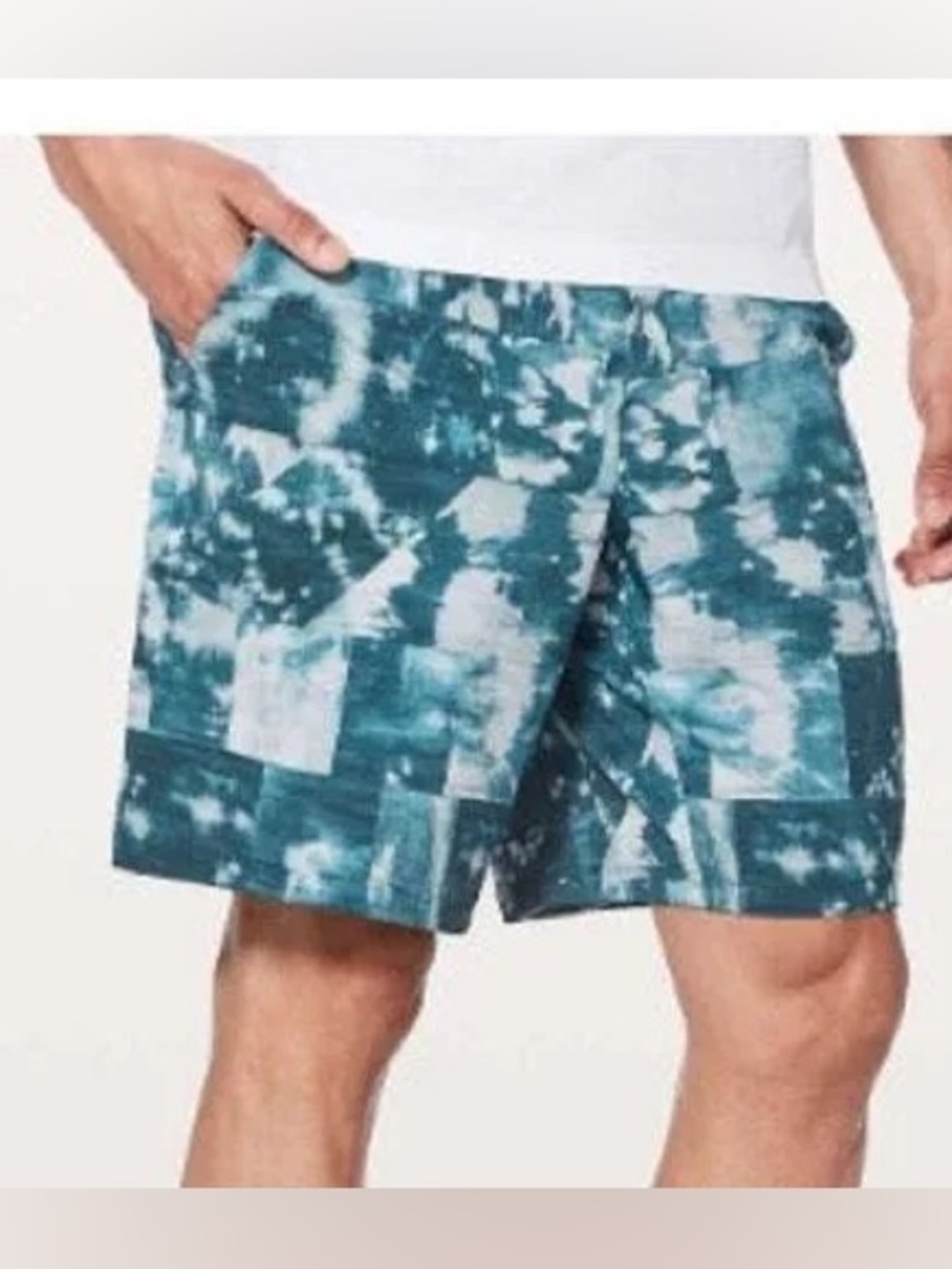 Lululemon Pace Breaker Out Of Mind Bleached Indigo Starlight Lined Shorts Sz M